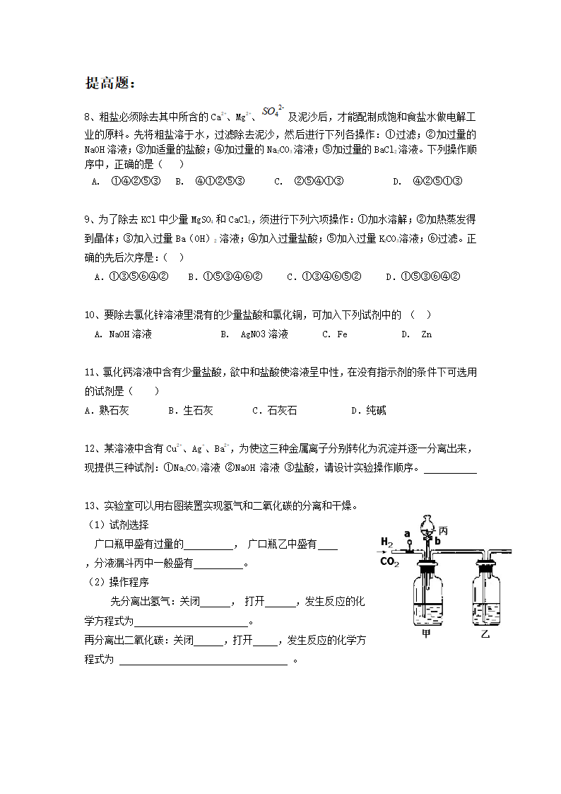 化学除杂 专题强化练习.doc第4页