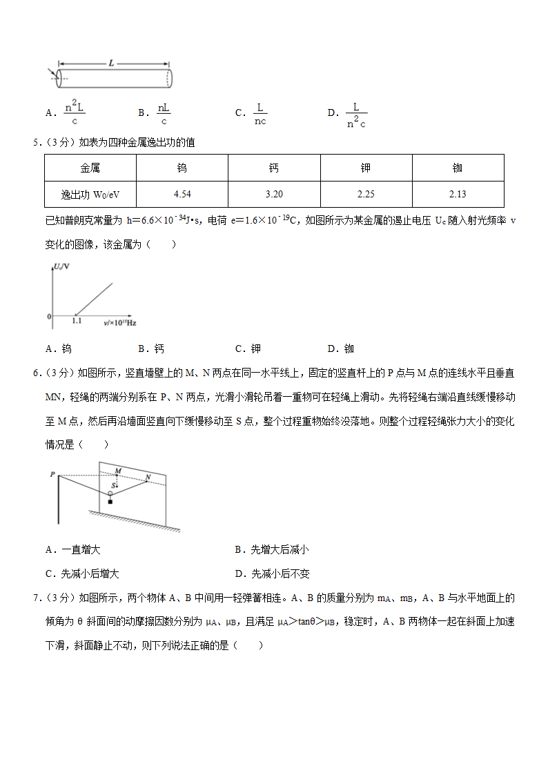 2021年山东省德州市高考物理一模试卷（Word版含答案）.doc第2页