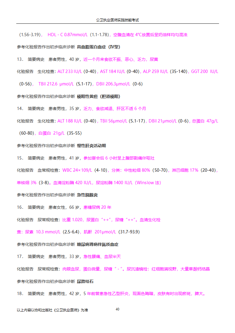 公卫执业医师实践技能考试试题集!!第40页