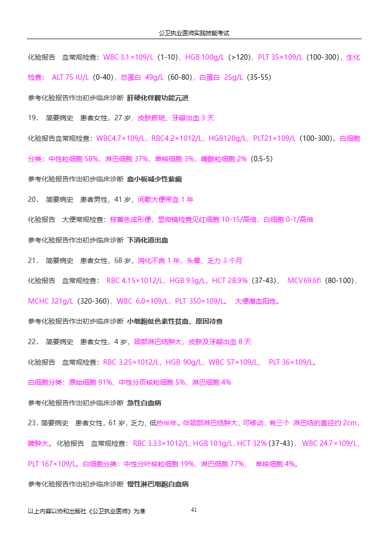 公卫执业医师实践技能考试试题集!!第41页