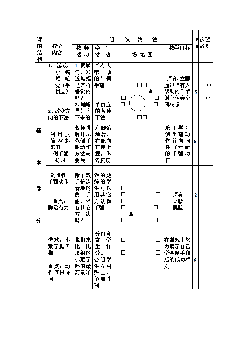 五年级体育 侧手翻 教案 全国通用.doc第3页