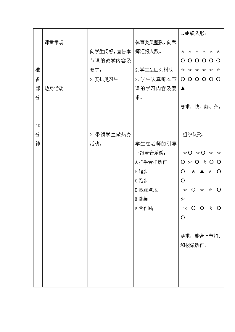 四年级体育 韵律操   教案 全国通用.doc第3页