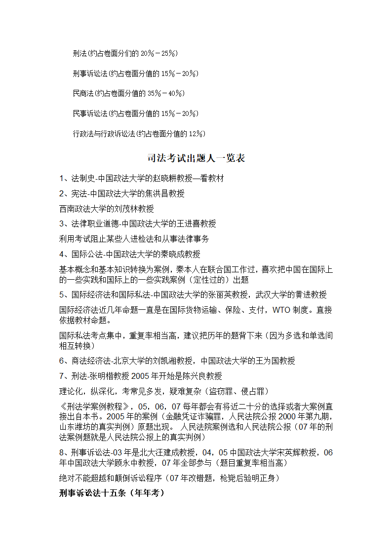 司法考试试题结构及出题人一览表第2页