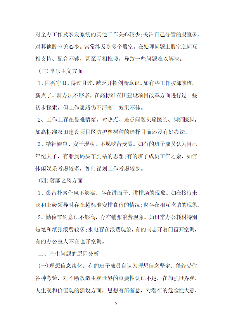 农办领导班子对照检查汇报材料.doc第5页