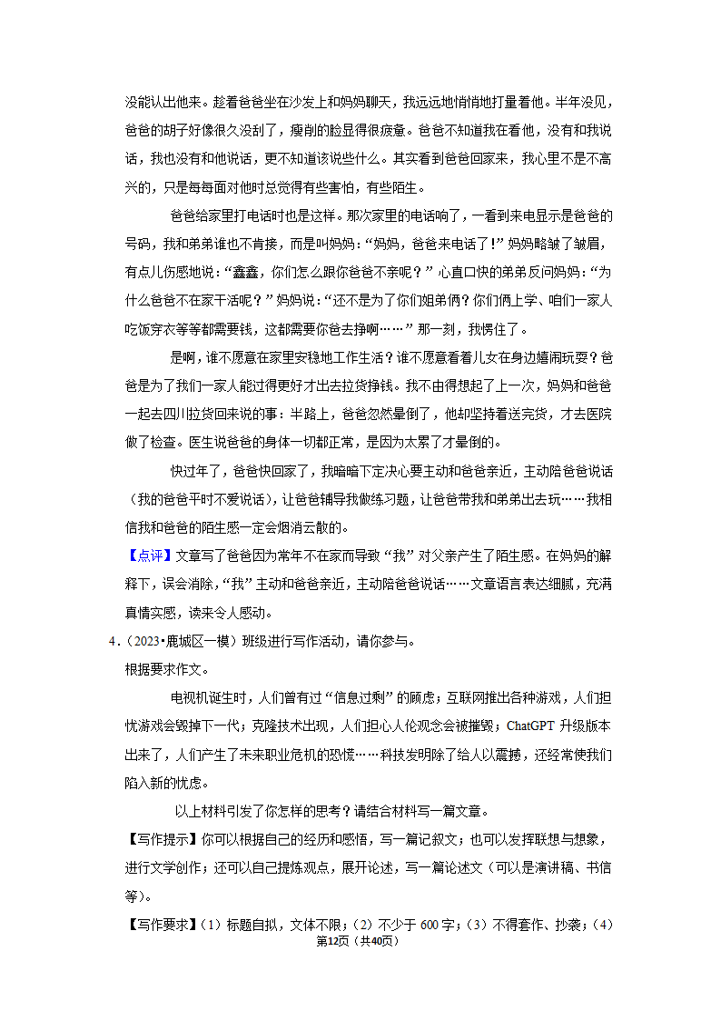 2023年统编版中考复习之作文（含解析）.doc第12页