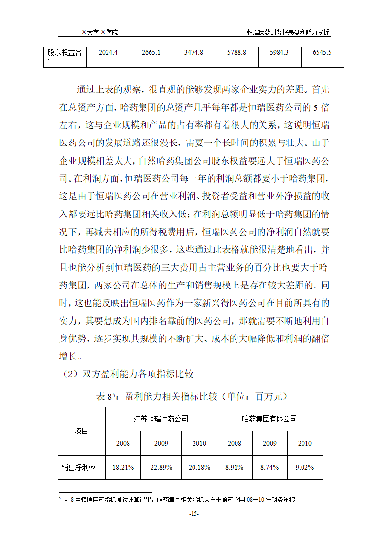 浅析恒瑞医药财务报表盈利能力.doc第21页