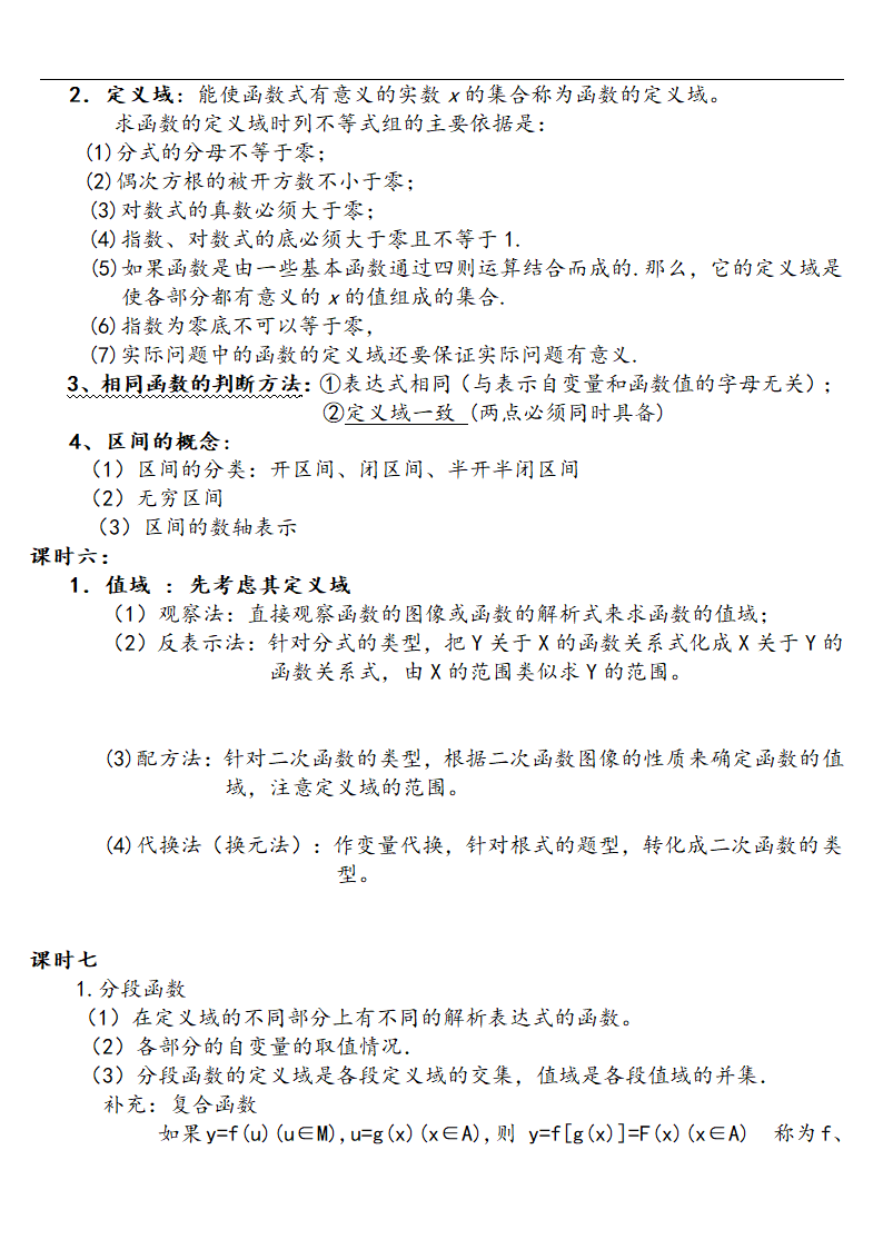 2021暑期预习高一数学必修一知识点总结（Word版）.doc第4页