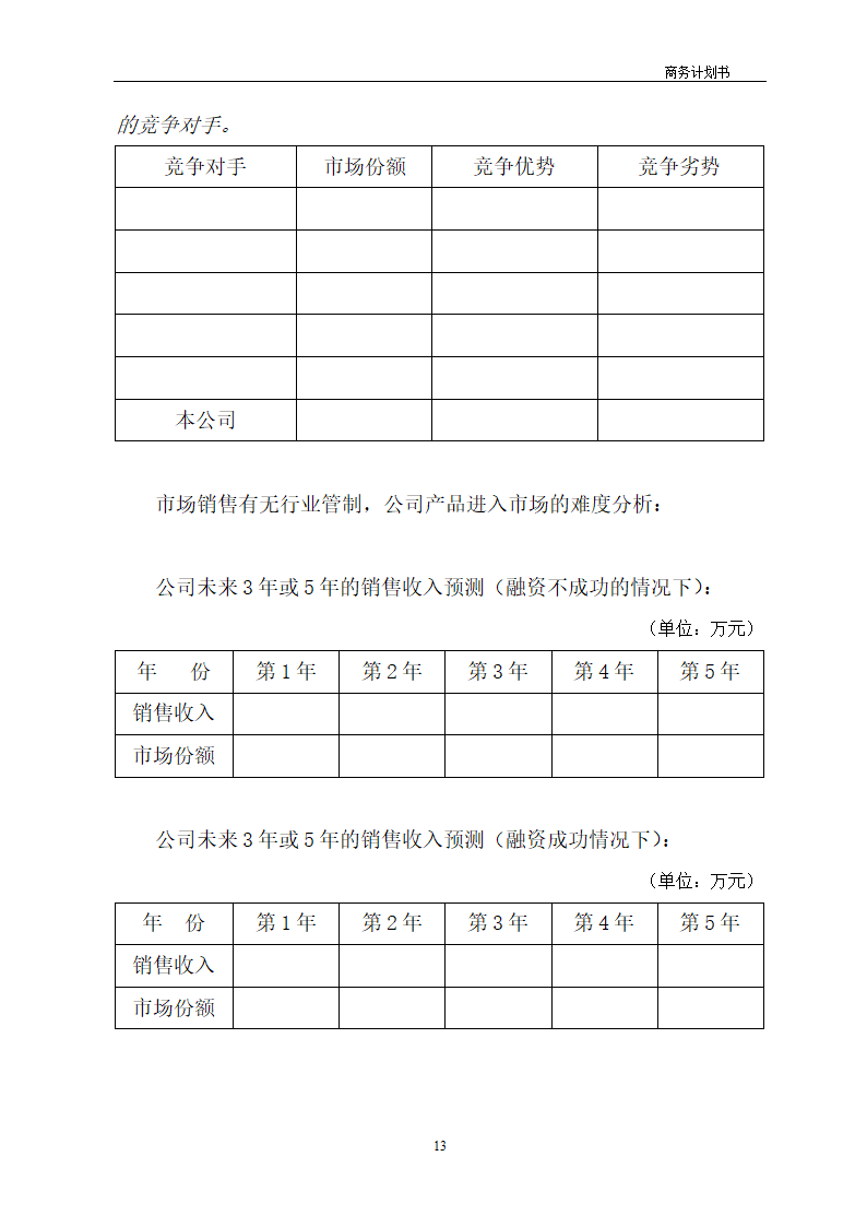 商业计划书模板.docx第13页