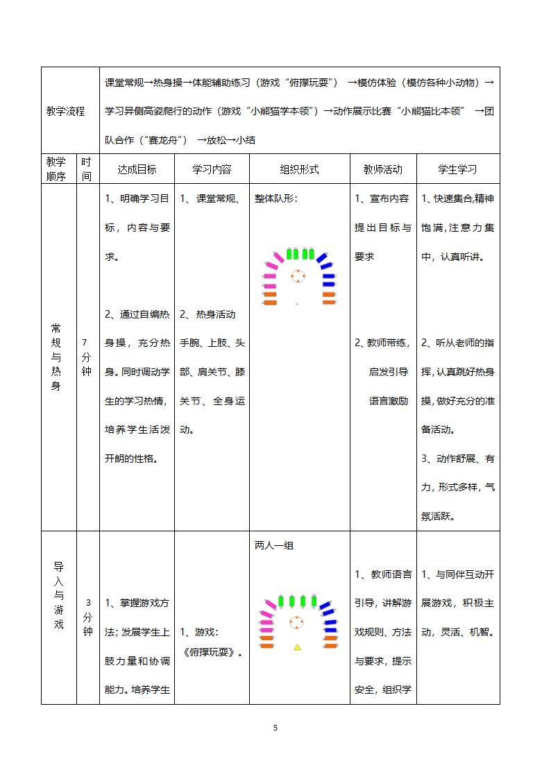 二年级体育高姿异侧爬行  教案 全国通用.doc第5页