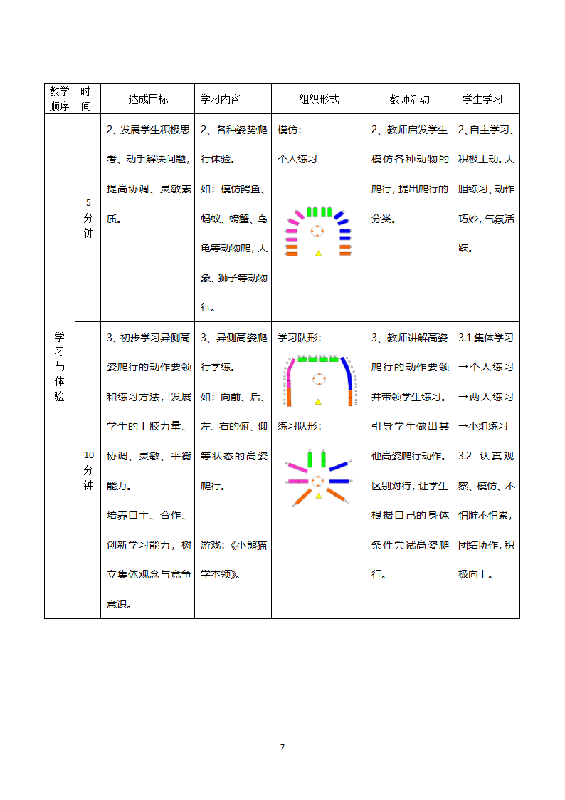 二年级体育高姿异侧爬行  教案 全国通用.doc第7页