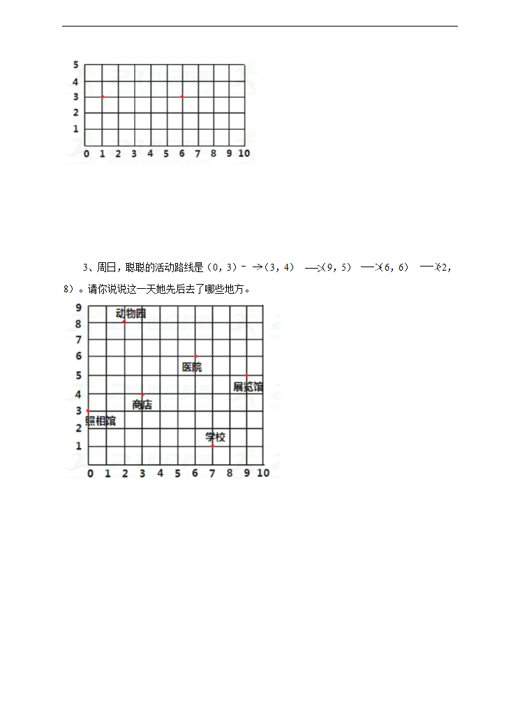 小学数学冀教版六年级下册《第一课认识数对》练习题.docx第3页