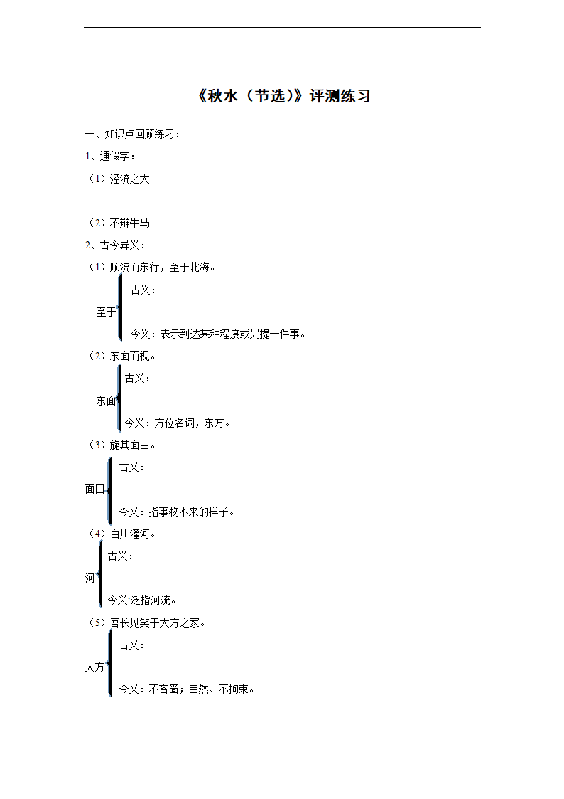 高中语文苏教版必修三《秋水（节选）》评测练习.docx第1页