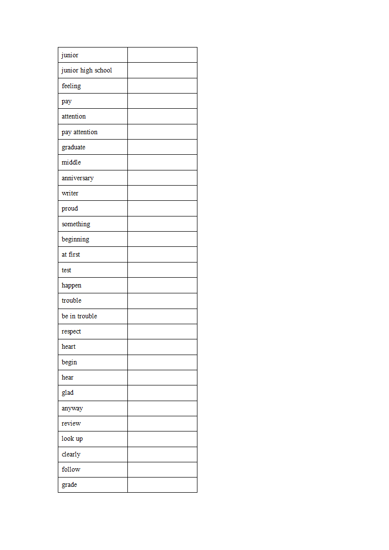 Unit 5 Now and Then单词、词组默写清单2022-2023学年北师大版英语七年级下册（含答案）.doc第2页