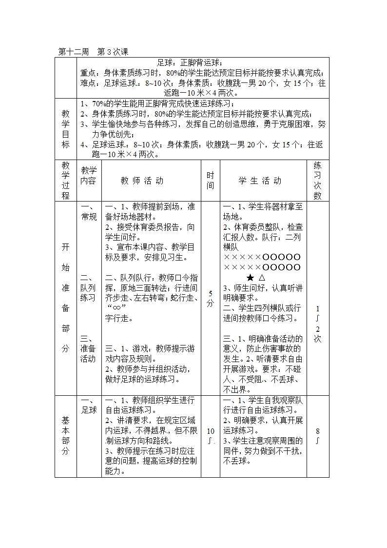 小学体育教案-足球正脚背运球 全国通用.doc第1页