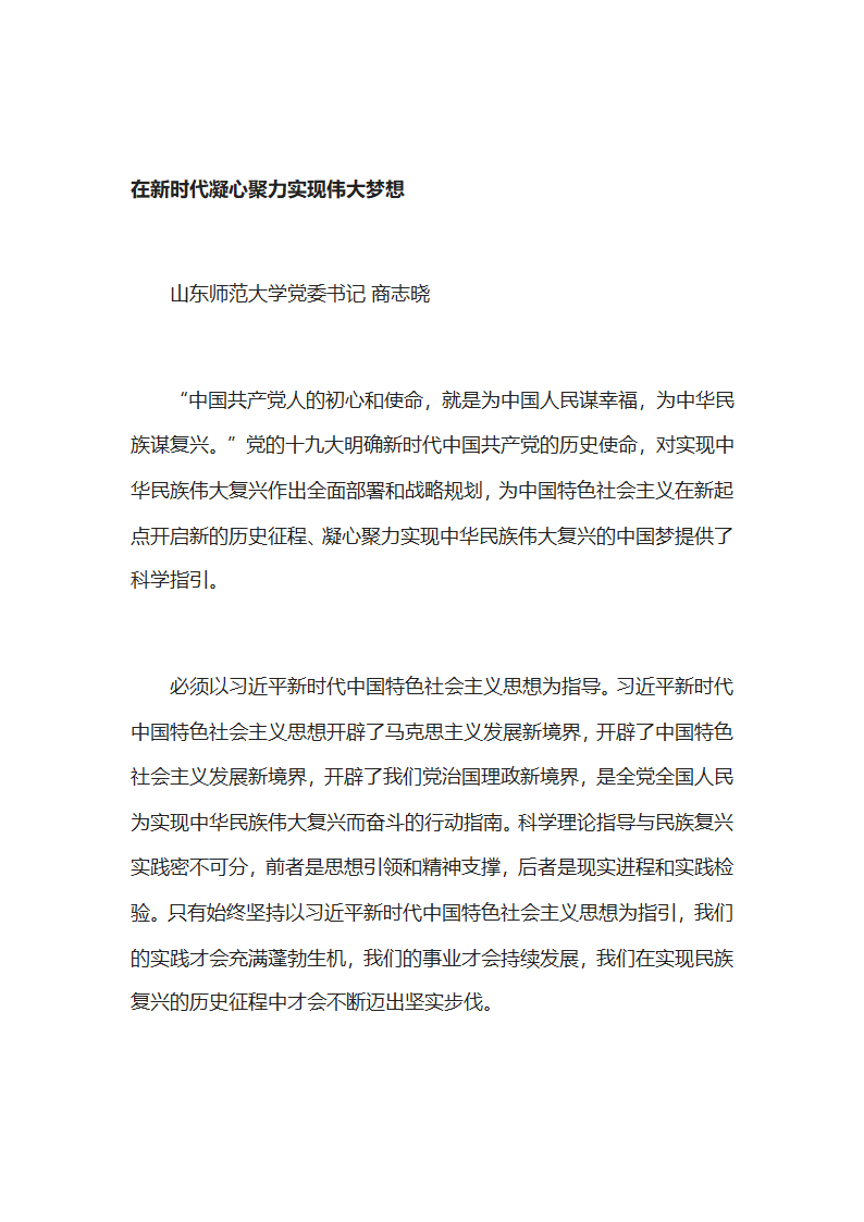 在新时代凝心聚力实现伟大梦想.docx