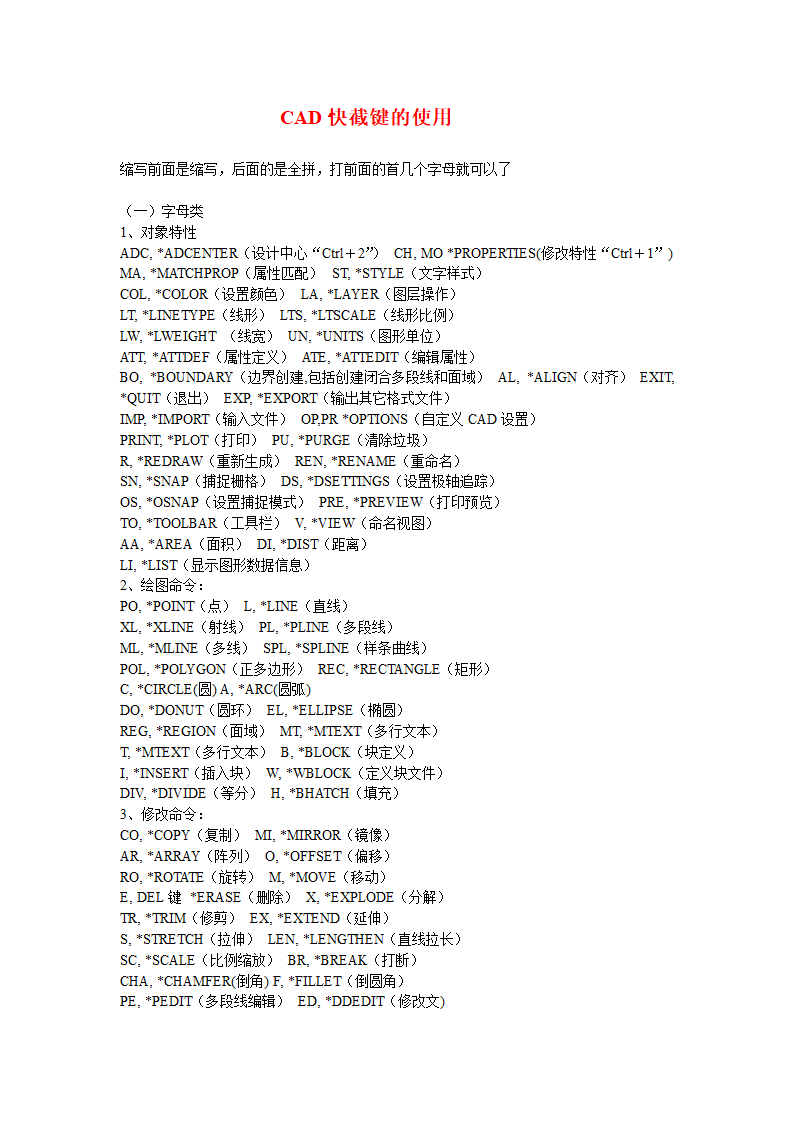 CAD快捷键.doc第1页