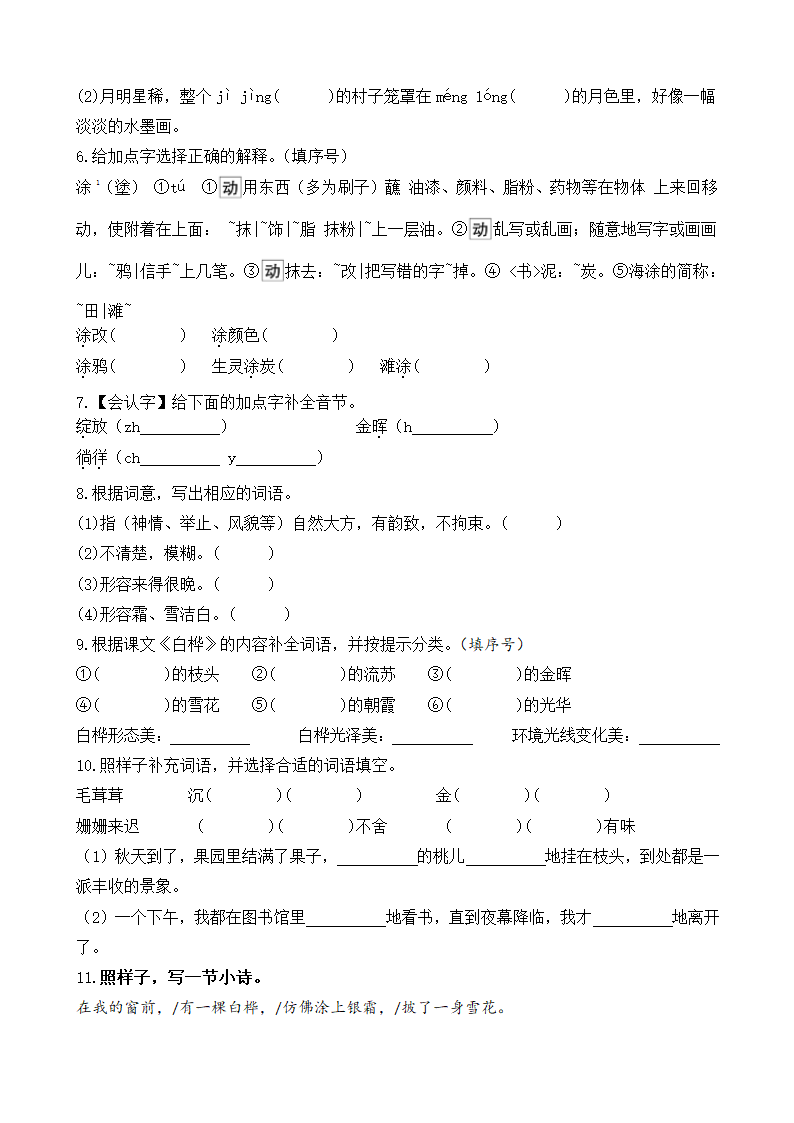 11 白桦 同步练习 （含答案）.doc第2页