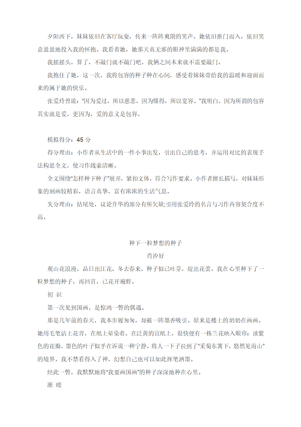 中考作文模拟写作：“种下一粒_______的种子”（附写作指导+及范文与点评2篇）.doc第3页