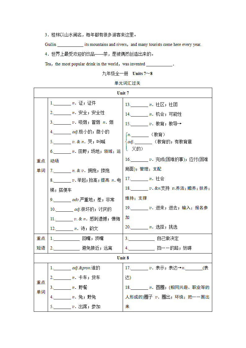 2024年江西中考英语一轮复习——词汇情景练（分册训练）-九年级全一册（含答案）.doc第10页