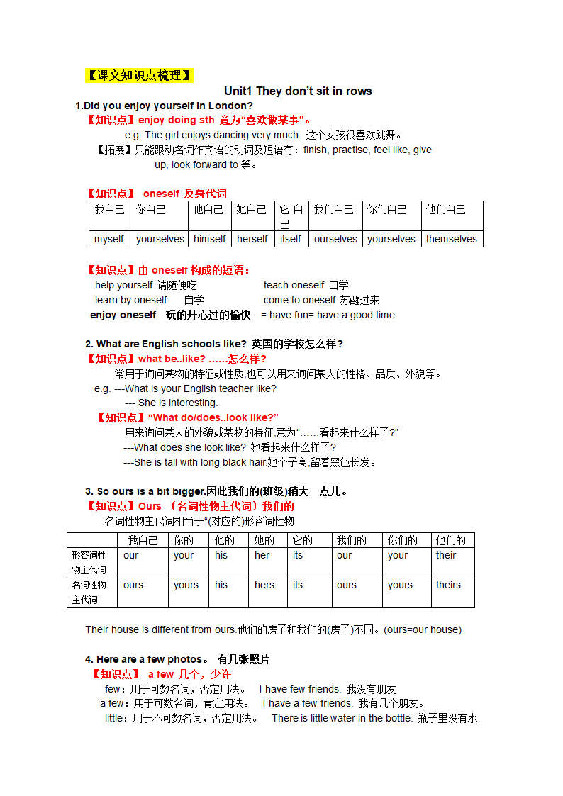 Module 2 Education   知识点梳理+ 语法梳理 + 测试题（无答案）.doc第1页