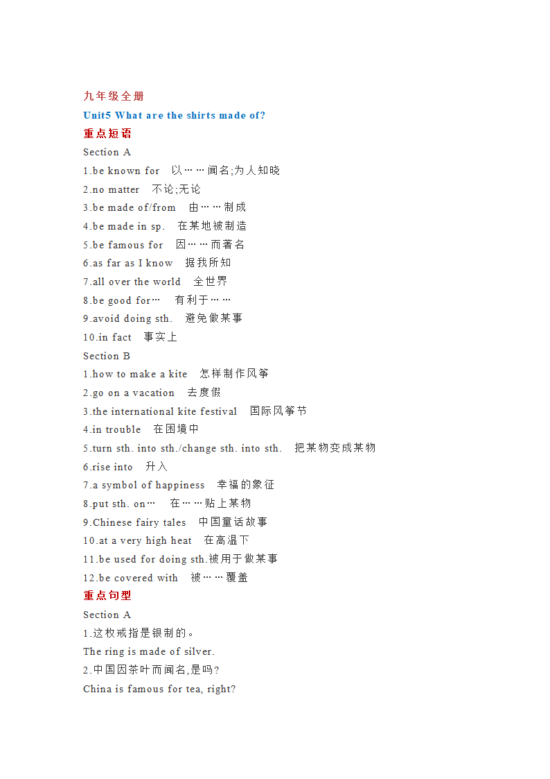 人教版英语九年级全册 Units1-8单元知识点总结.doc第35页