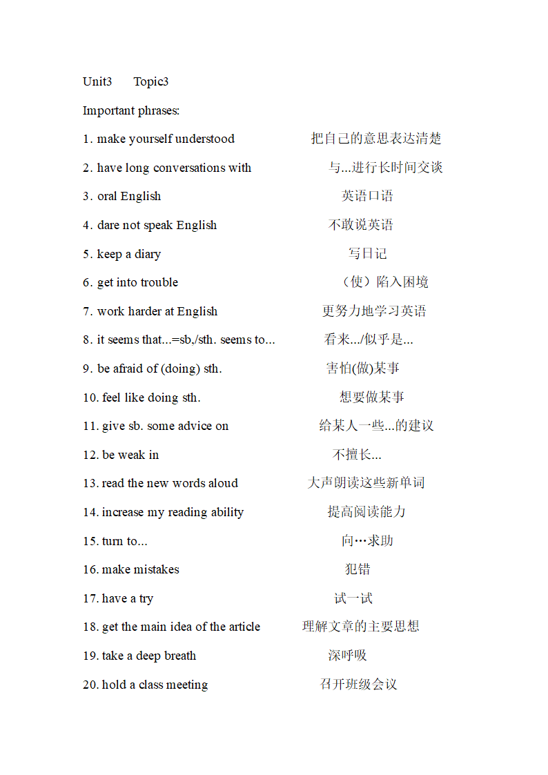 仁爱版九年级上册Unit3 English around the World Topic3知识点总结.doc第1页