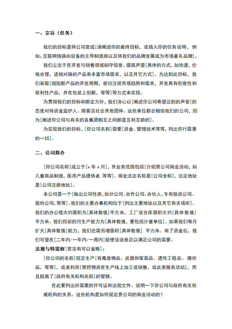 商业计划书标准模板.docx第11页