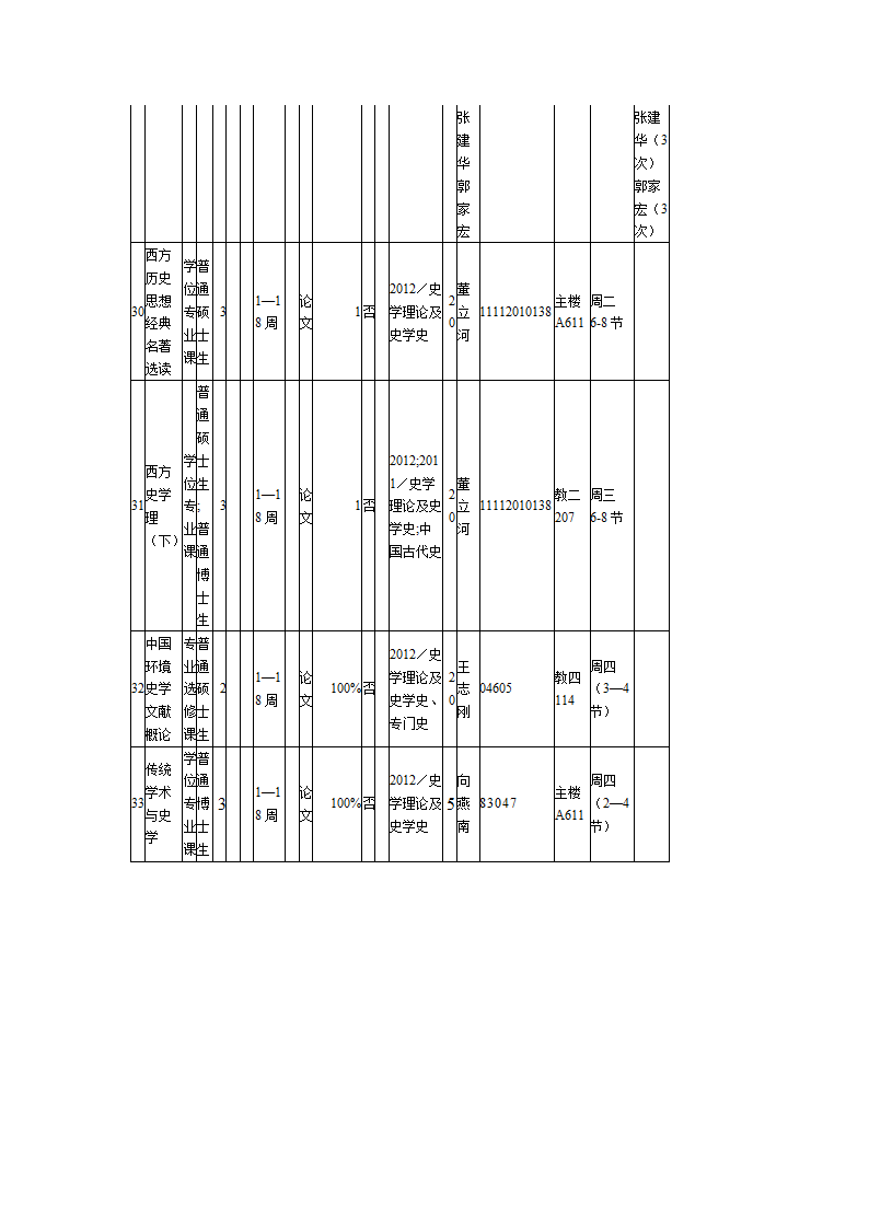 北京师范大学学术型研究生课程表第8页