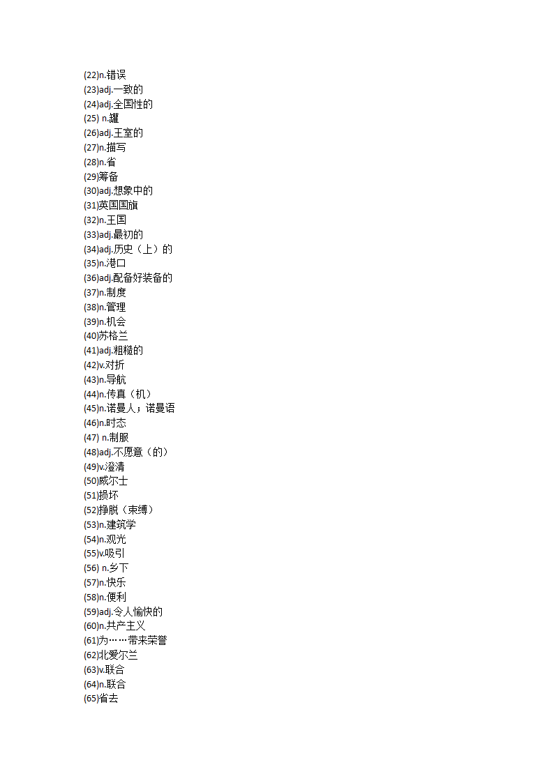 2021-2022学年高中英语人教新课标必修五Unit 2The United Kingdo 单元单词英汉汉英专项练习（有答案）.doc第3页