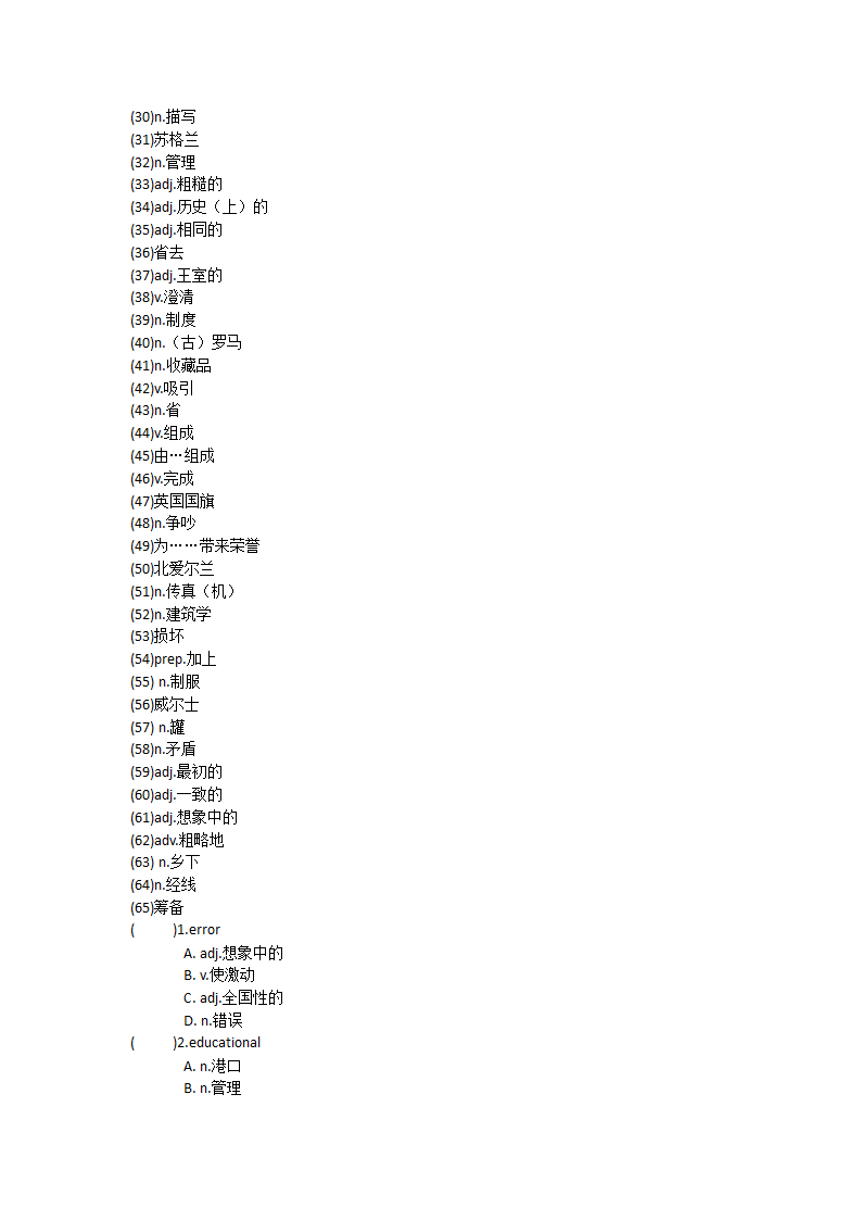 2021-2022学年高中英语人教新课标必修五Unit 2The United Kingdo 单元单词英汉汉英专项练习（有答案）.doc第15页