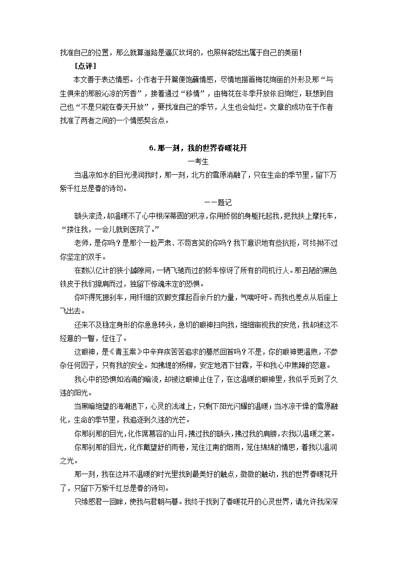 2022年中考作文专题辅导：情感浓郁，心容俱动.doc第9页