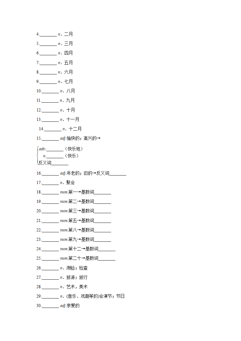 2024年江西中考英语一轮复习——词汇情景练分册训练七年级上册（含答案）.doc第15页