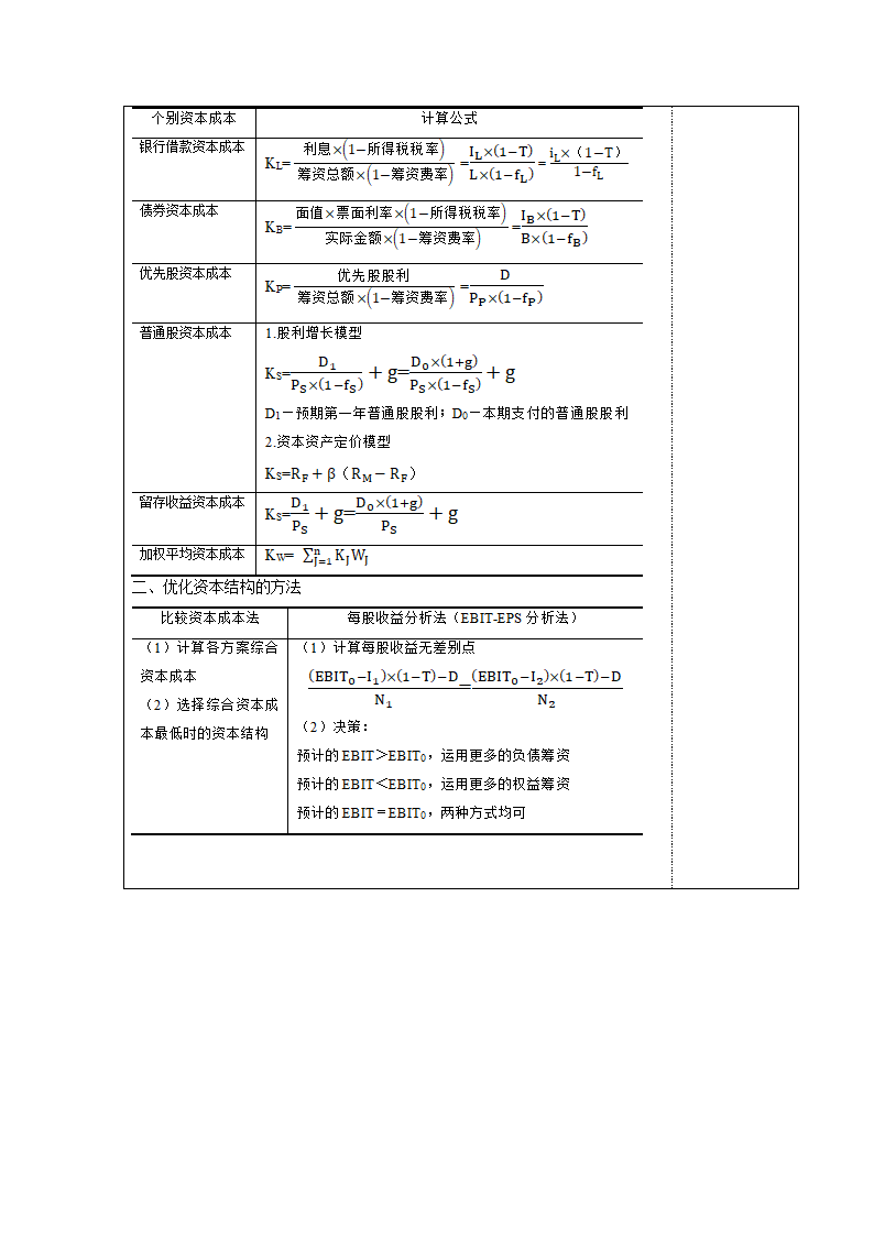 项目三  筹资管理 表格式教案《财务管理实务（第二版）》（高教版）.doc第15页