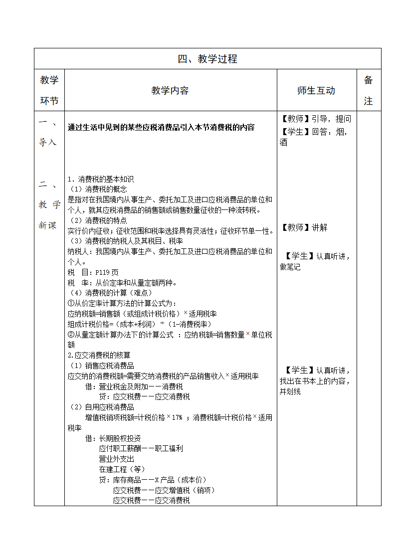 高教社《财务会计》第七章 7.6.3应交消费税 教案（表格式）.doc第2页