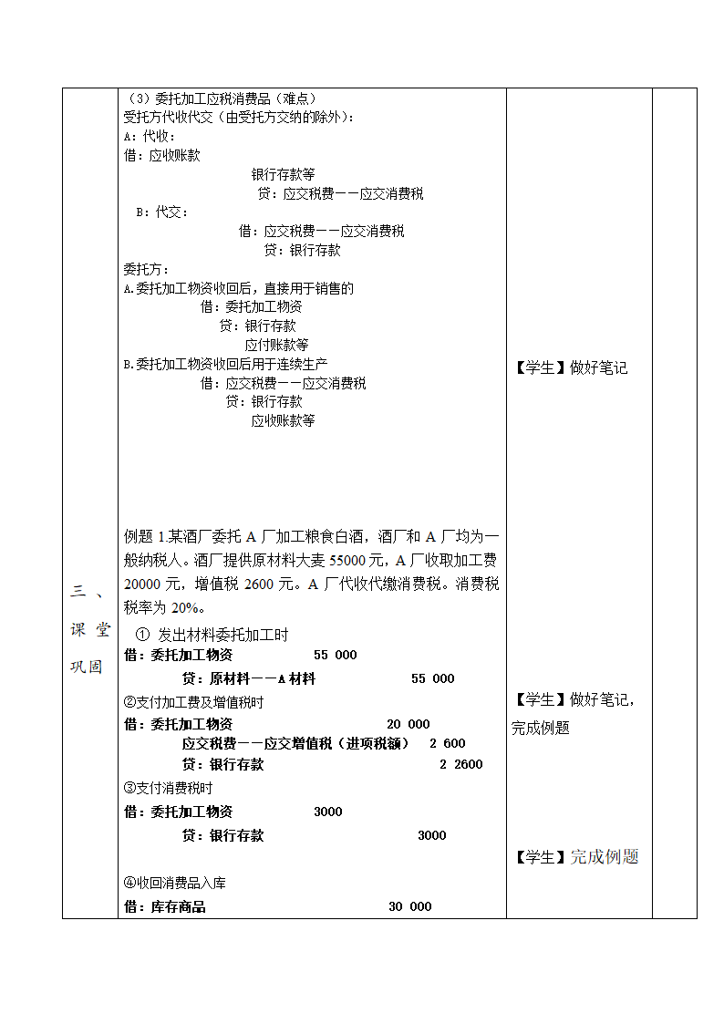 高教社《财务会计》第七章 7.6.3应交消费税 教案（表格式）.doc第3页