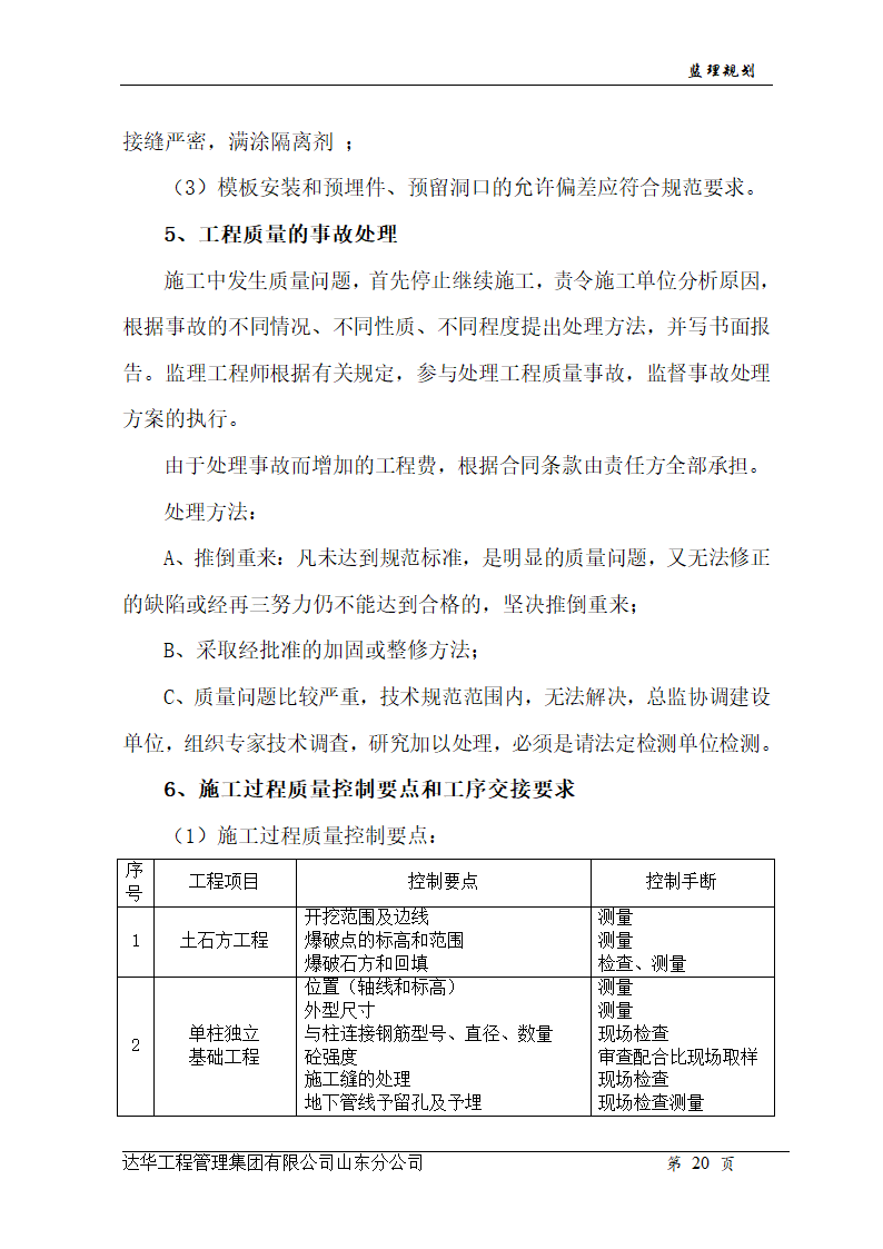 山东亿丰伟业国际物流有限公司综合楼、办公楼监理规划.doc第20页