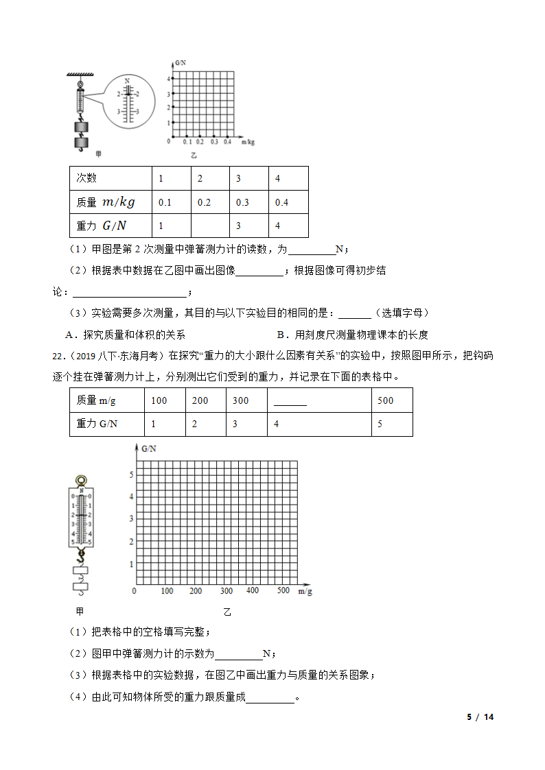 人教版初中物理八年级下册7.3《重力》知识点巩固.doc第5页