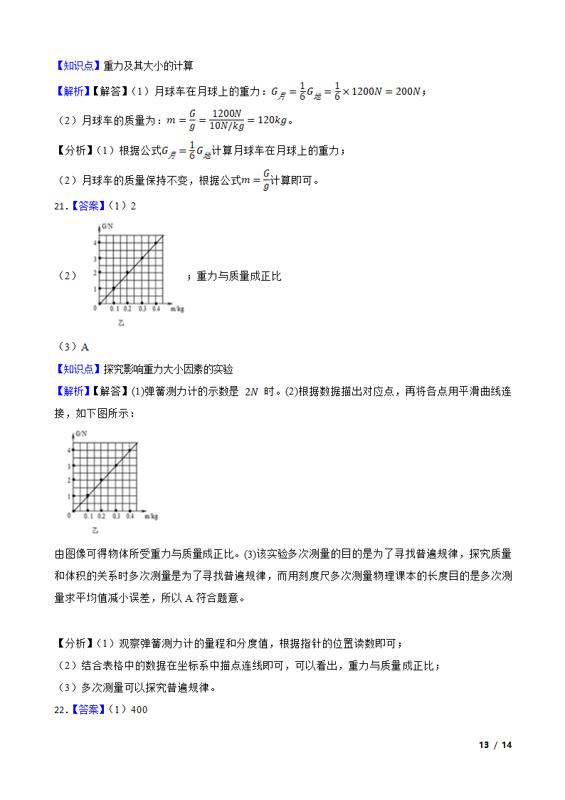 人教版初中物理八年级下册7.3《重力》知识点巩固.doc第13页