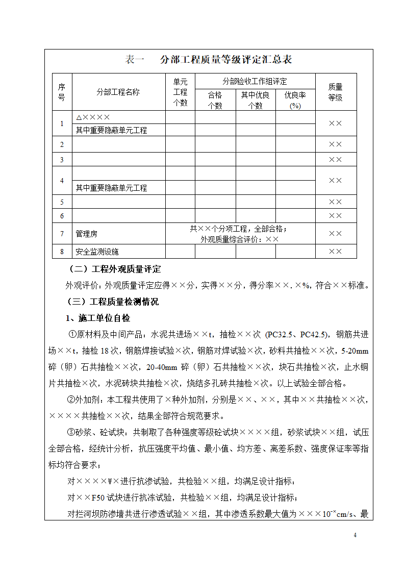 单位工程暨合同工程完工验收鉴定书格式.doc第5页