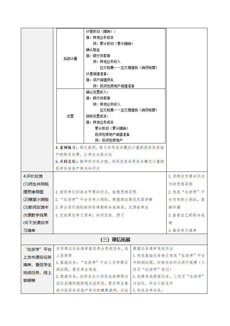 6.投资性房地产 表格式教案 《财务会计实务（第五版）》（高等教育出版社）.doc第4页