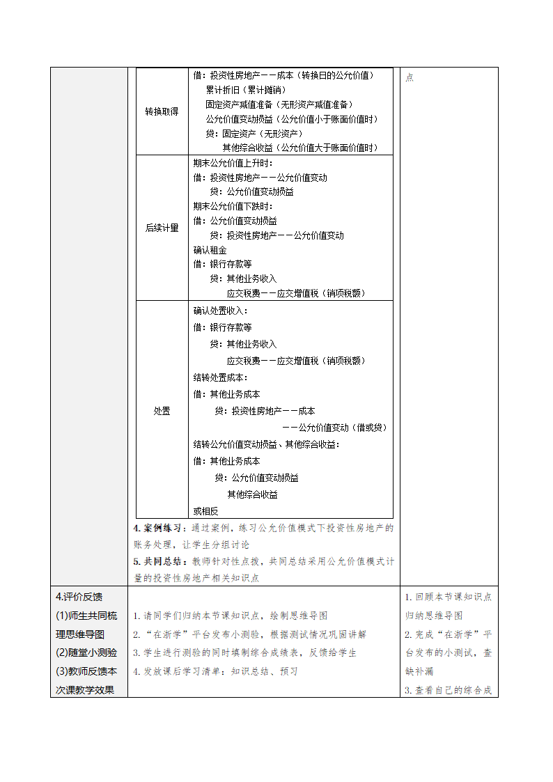 6.投资性房地产 表格式教案 《财务会计实务（第五版）》（高等教育出版社）.doc第8页