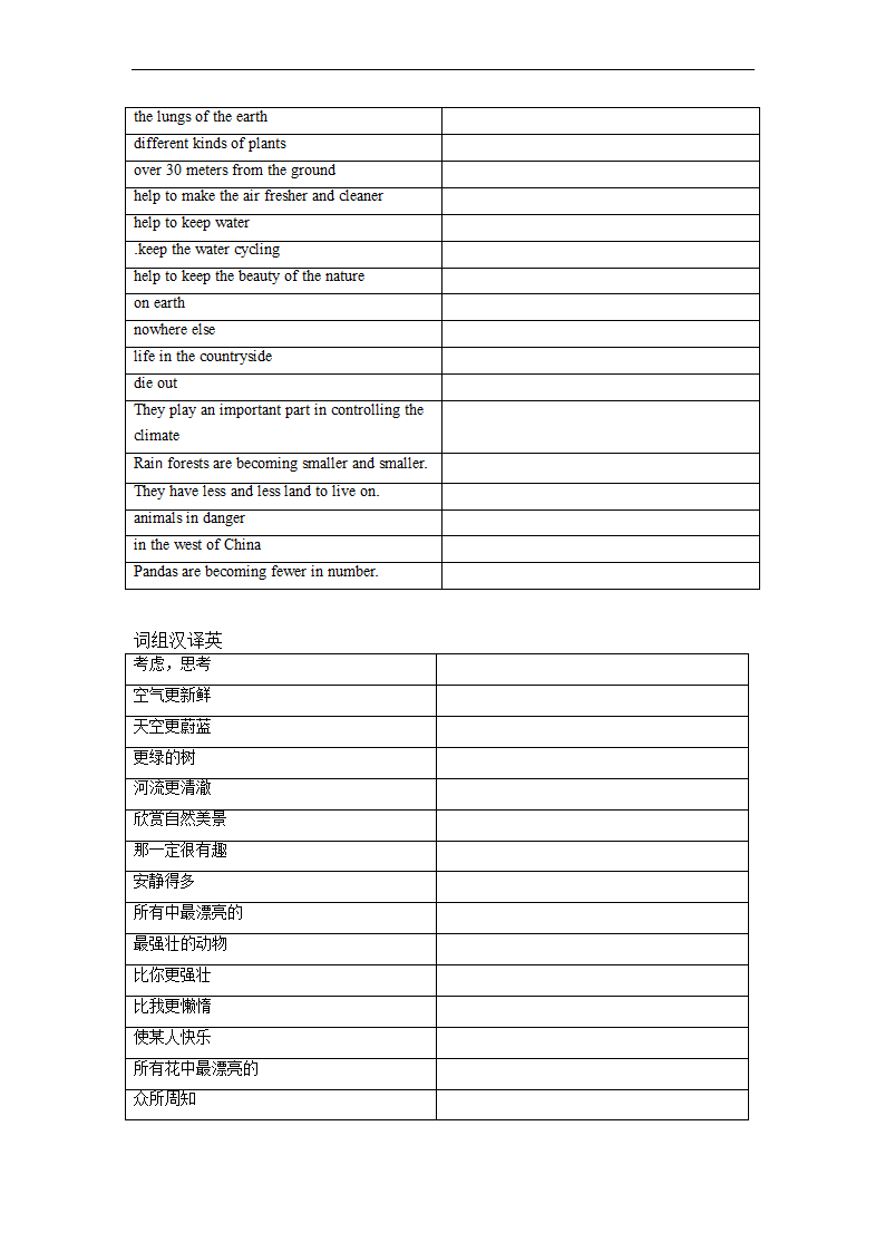 Unit 4 Topic1 What's the strongest animal on the farm？单词、词组默写清单  2022-2023学年仁爱版八年级英语上册（含答案）.doc第5页