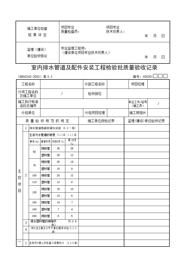 室内给水管道及配件安装工程检验批质量验收记录资料.docx第4页