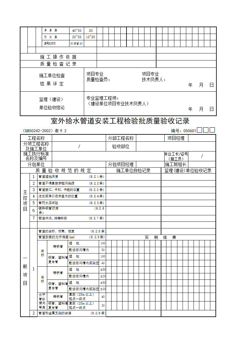 室内给水管道及配件安装工程检验批质量验收记录资料.docx第14页