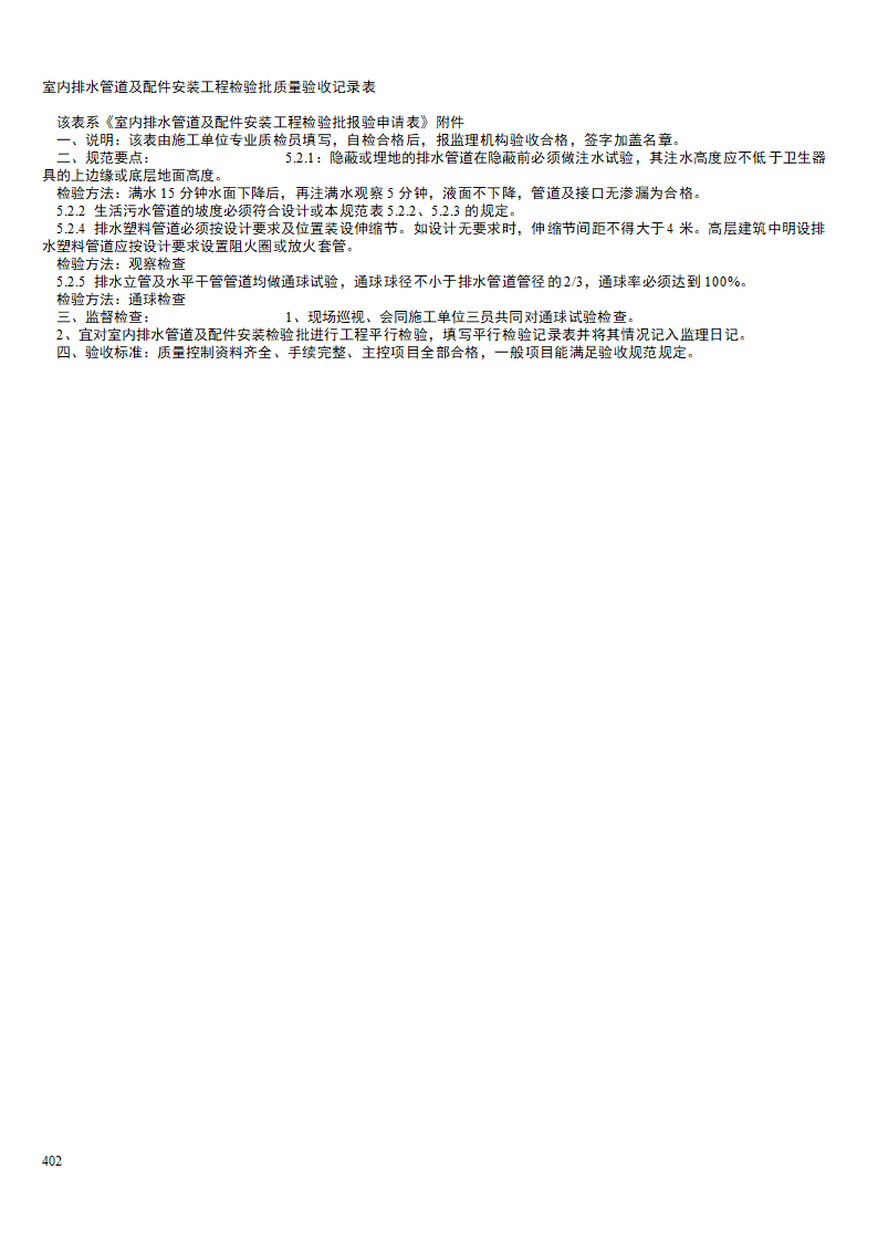 某住宅室内排水管道及配件安装工程检验批质量验收记录表.doc第2页