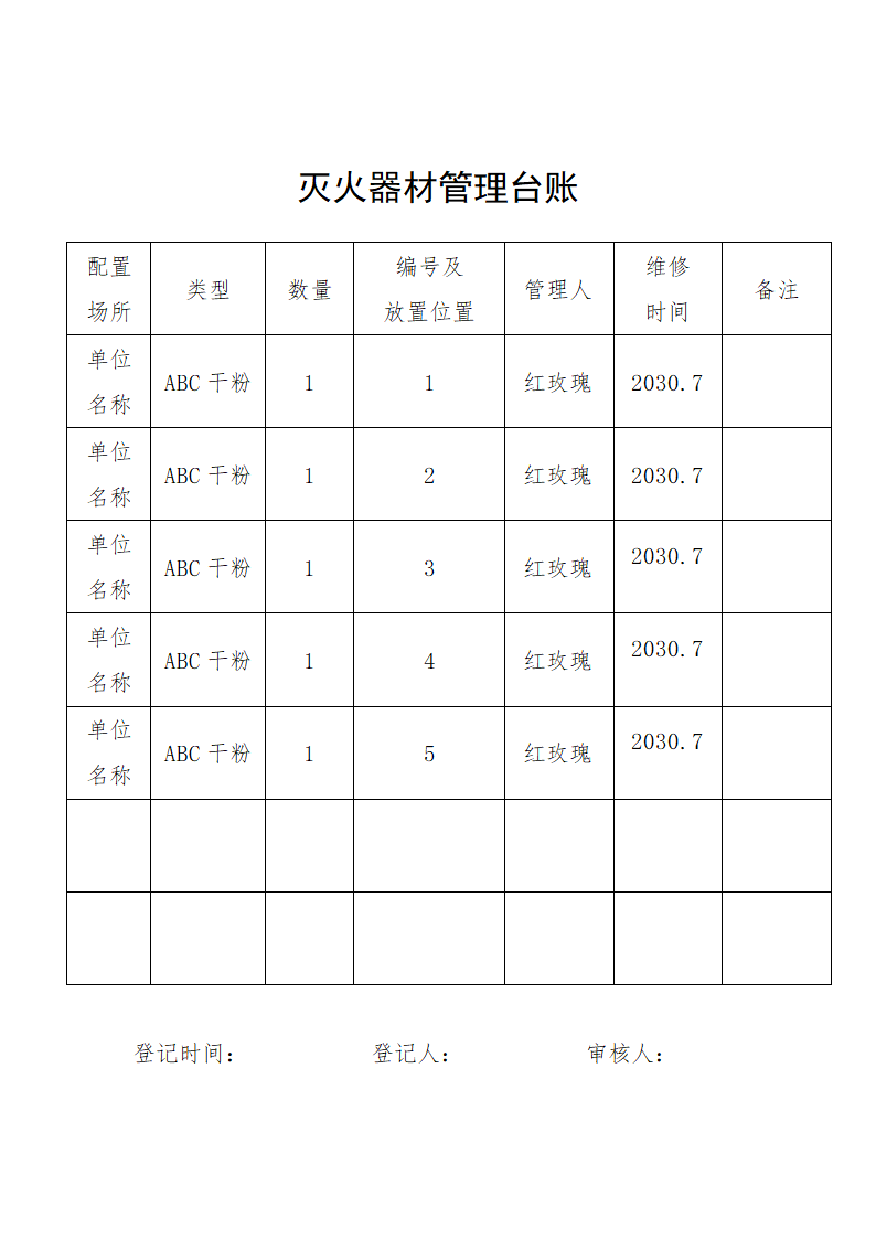 灭火器材管理模板.doc第3页