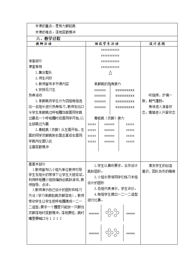 四年级体育  单脚起跳双脚落地 教案 全国通用.doc第2页