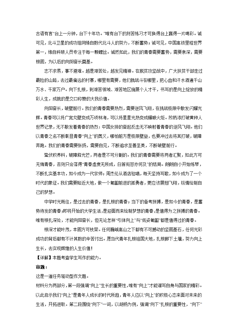 2024届高考语文复习：作文主题训练向下扎根，向阳生长.doc第7页