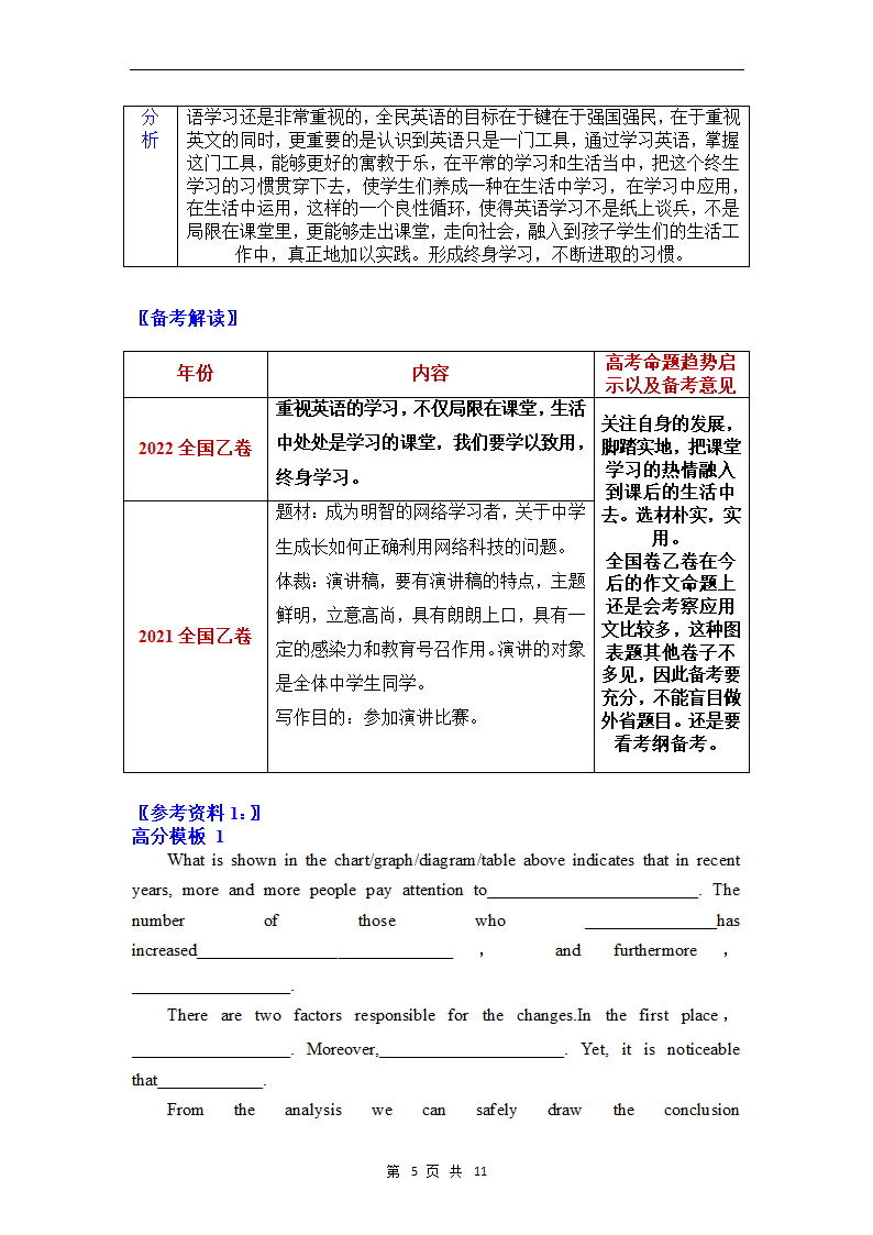 全国乙卷-2022年高考英语真题作文深度解读+精彩范文.doc第5页