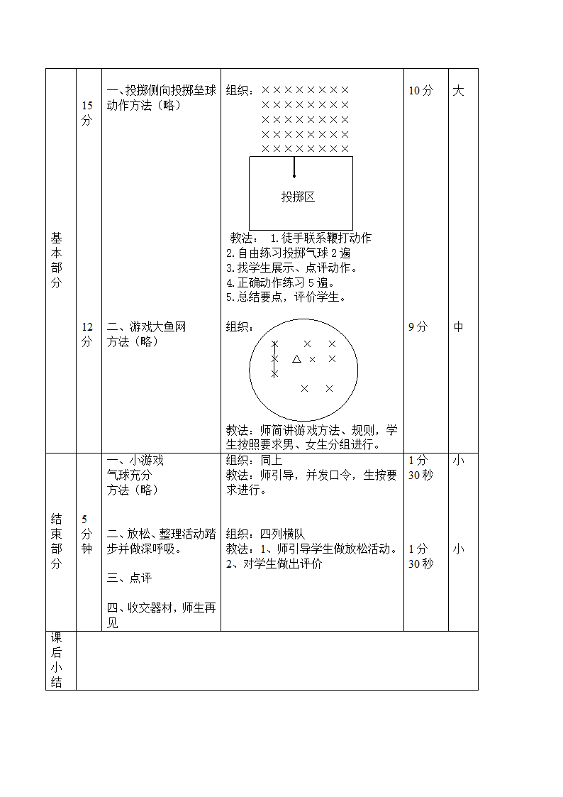 四年级上体育   侧面投掷垒球  教案  全国通用.doc第3页